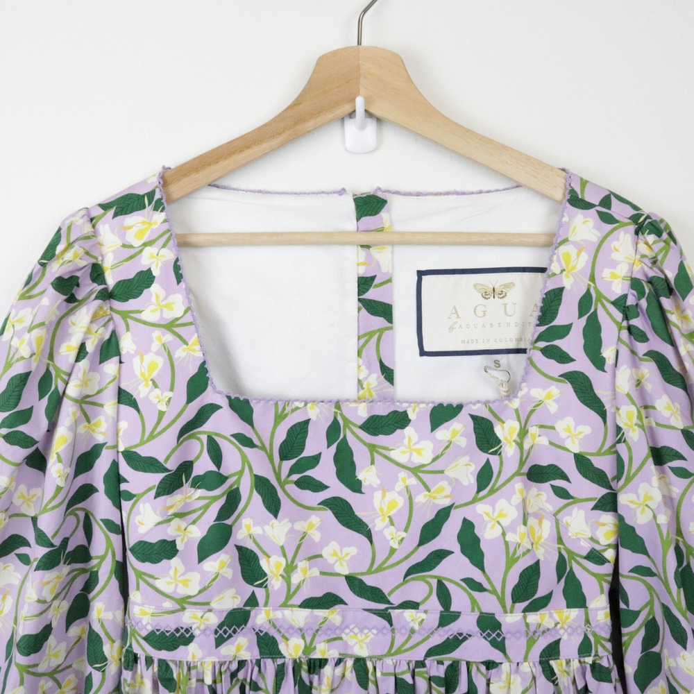 NWT Agua‎ by Agua Bendita Avena Dos Gardenias Lila Mini Dress Small - Picture 4 of 11